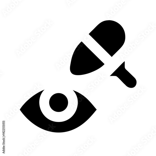 eye dropper half glyph flat vector icon