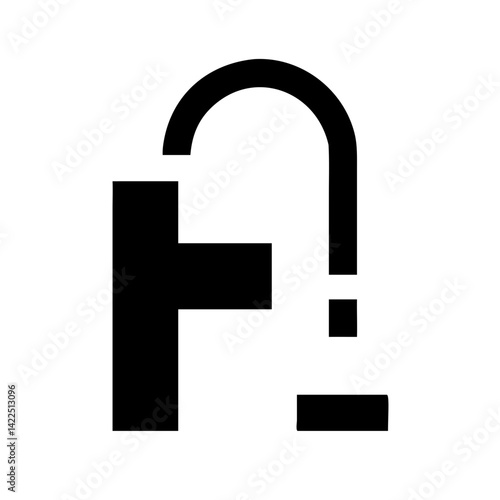 faucet glyph flat vector icon