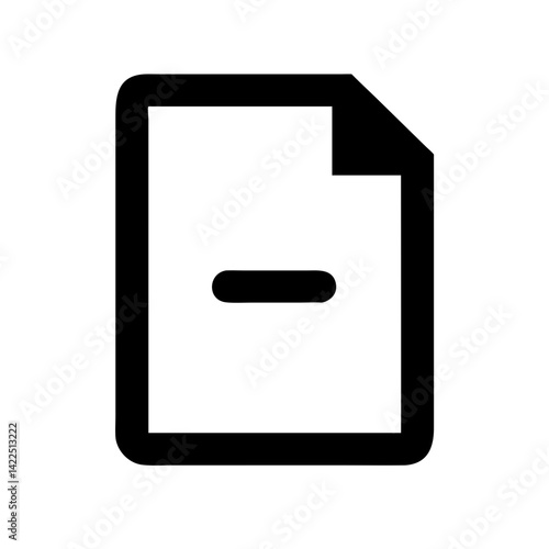 file minus glyph flat vector icon