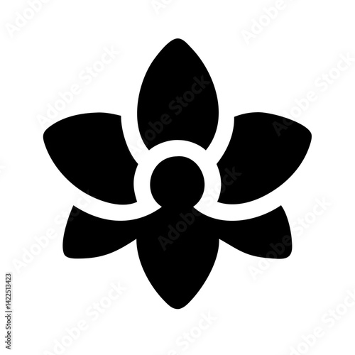 flower daffodil glyph flat vector icon