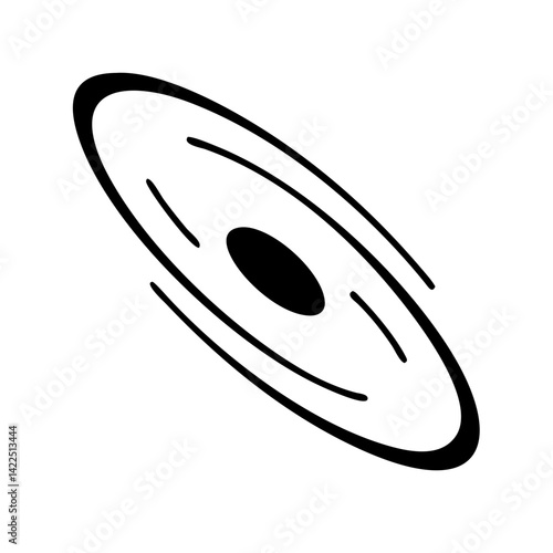 flying disc glyph flat vector icon