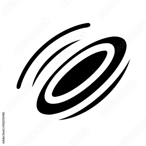 flying disc glyph  flat vector icon