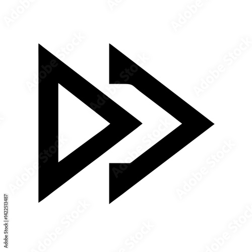 forward fast glyph  flat vector icon