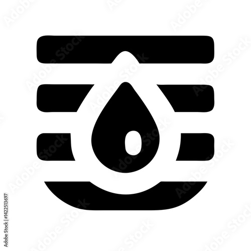 grate droplet glyph flat vector icon