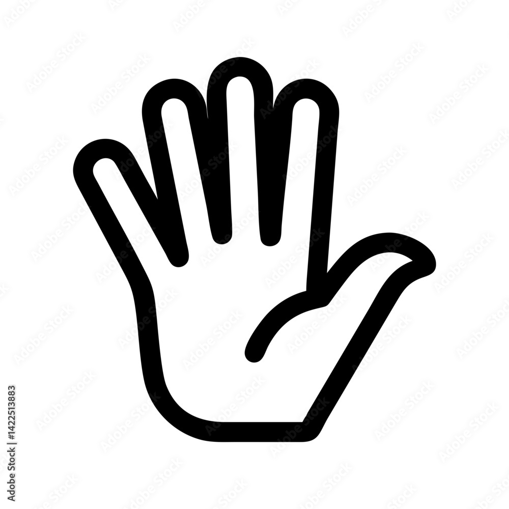 Obraz premium hand spock glyph flat vector icon