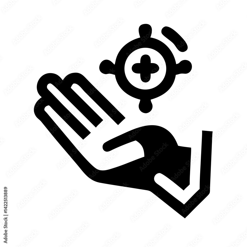 hand holding magic glyph flat vector icon hand holding magic glyph flat vector icon