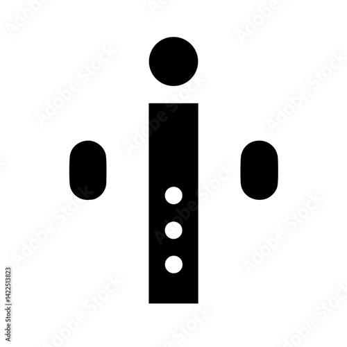 grip dots vertical glyph  flat vector icon
