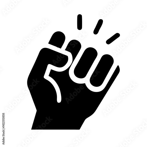 hand fist glyph  flat vector icon