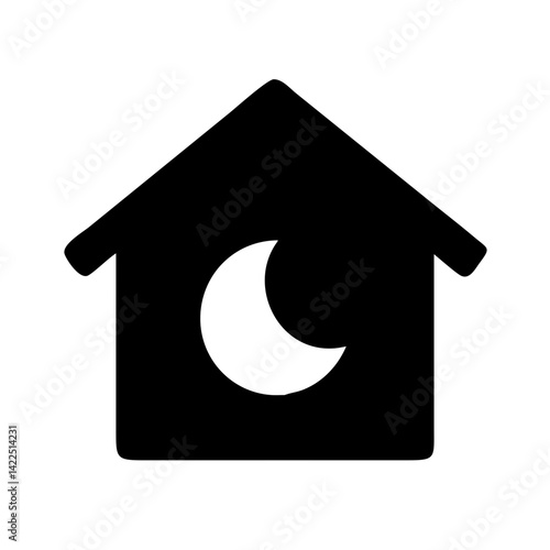 house night glyph flat vector icon