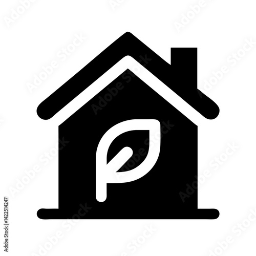 house leave glyph flat vector icon