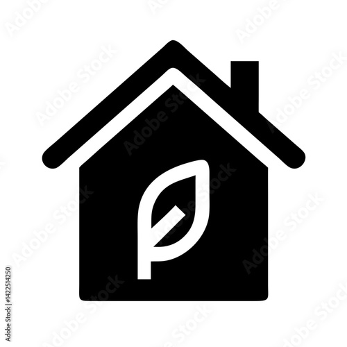 house leave glyph flat vector icon