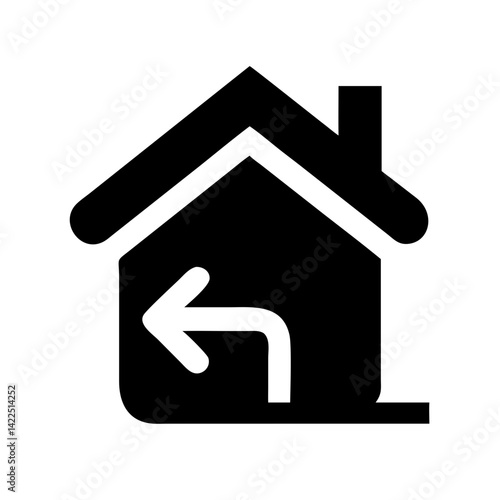 house leave glyph flat vector icon