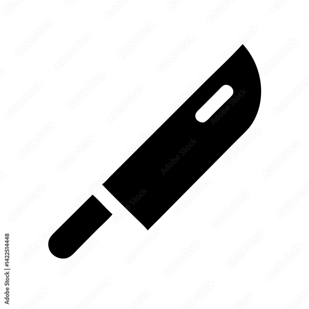 Fototapeta premium knife kitchen glyph flat vector icon