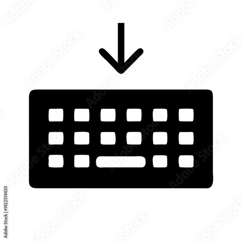 keyboard down glyph flat vector icon