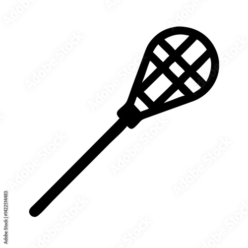 lacrosse stick glyph flat vector icon
