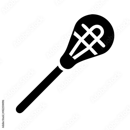 lacrosse stick glyph flat vector icon
