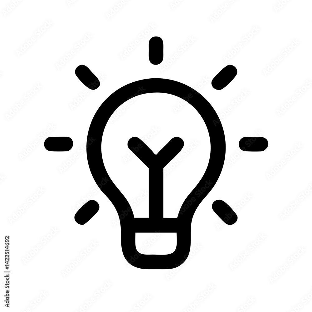 Obraz premium lightbulb on glyph flat vector icon