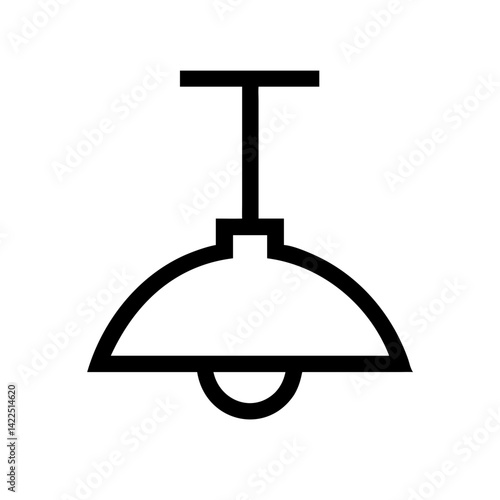 light ceiling glyph flat vector icon