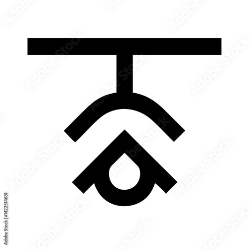 light ceiling glyph flat vector icon