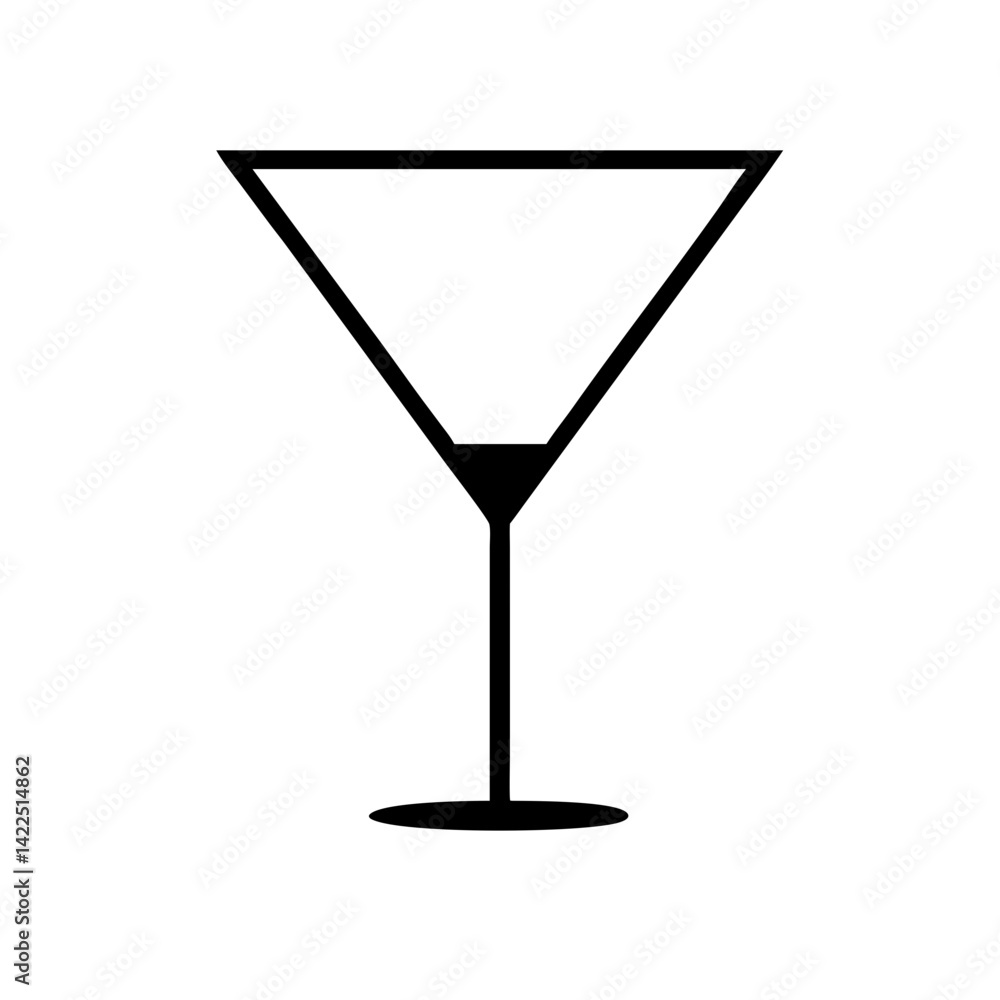 martini glass empty glyph flat vector icon martini glass empty glyph flat vector icon