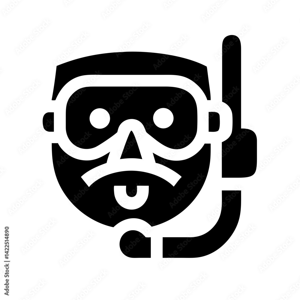 mask snorkel glyph flat vector icon mask snorkel glyph flat vector icon