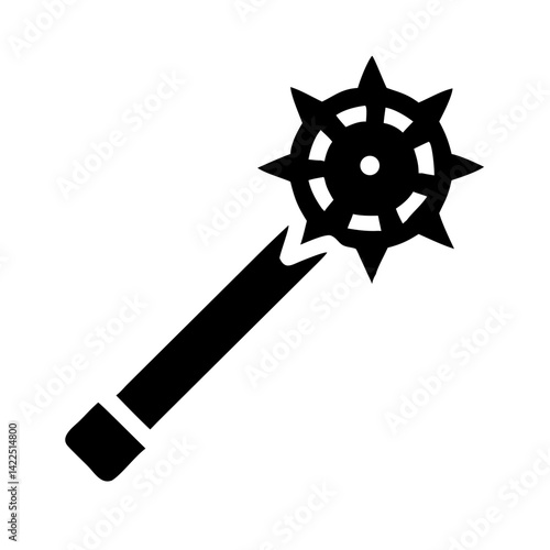 mace glyph flat vector icon