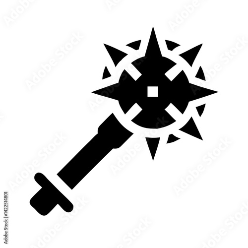 mace glyph flat vector icon
