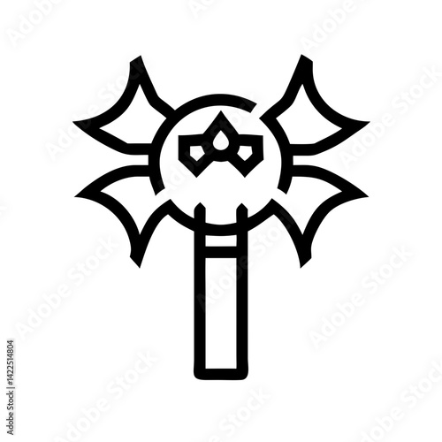 mace glyph  flat vector icon