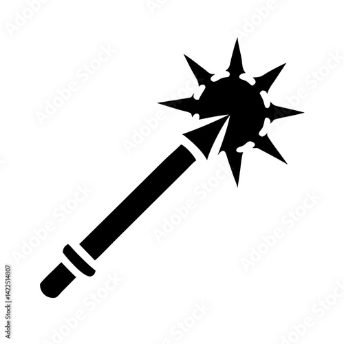 mace glyph flat vector icon