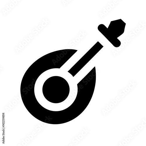 mandolin glyph flat vector icon