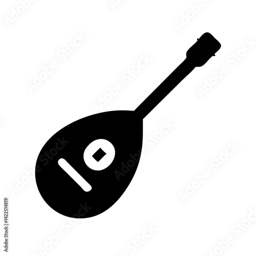 mandolin glyph flat vector icon
