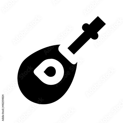 mandolin glyph flat vector icon