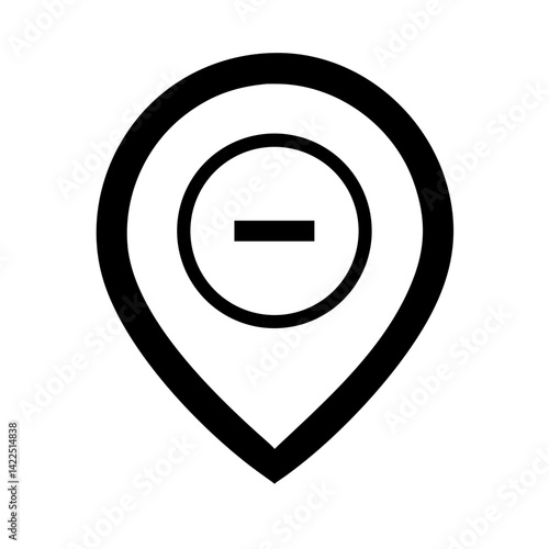Free Download map marker minus glyph  flat vector icon - GFXLoad