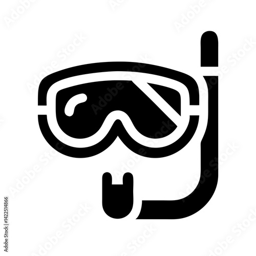 mask snorkel glyph flat vector icon