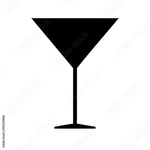 martini glass empty glyph  flat vector icon