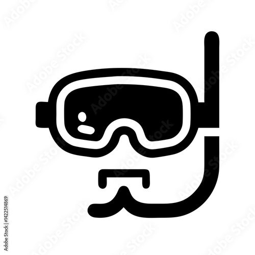 mask snorkel glyph flat vector icon