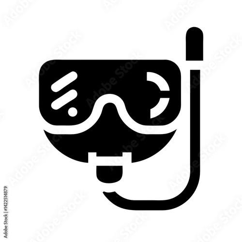 mask snorkel glyph flat vector icon