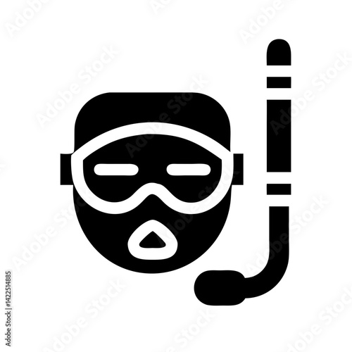mask snorkel glyph  flat vector icon