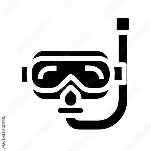 mask snorkel glyph flat vector icon