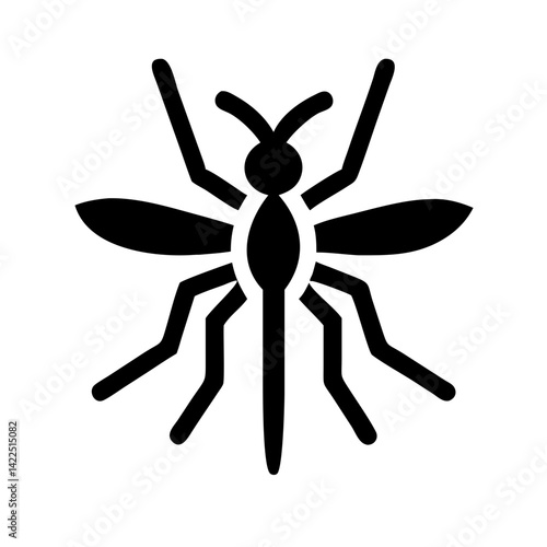 mosquito glyph  flat vector icon