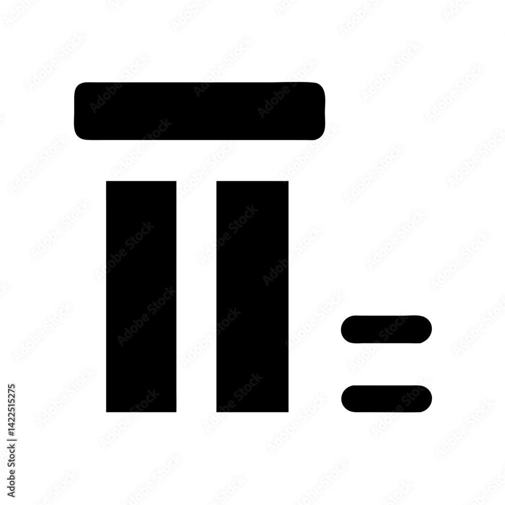 objects column glyph flat vector icon objects column glyph flat vector icon