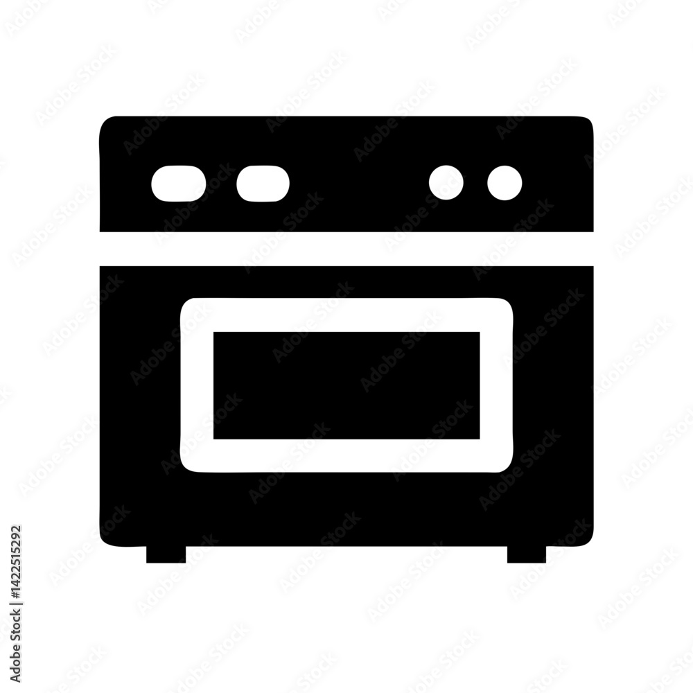 Fototapeta premium oven glyph flat vector icon