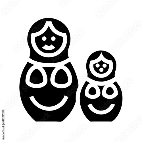 nesting dolls glyph flat vector icon