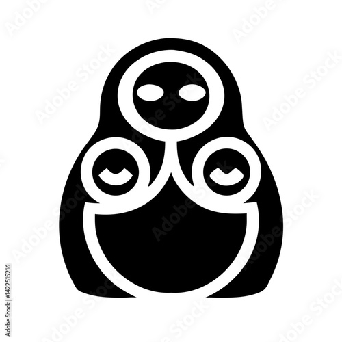 nesting dolls glyph flat vector icon