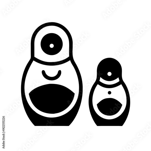 nesting dolls glyph flat vector icon
