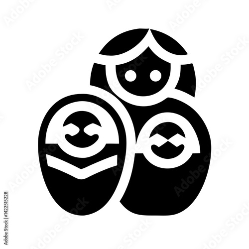 nesting dolls glyph  flat vector icon