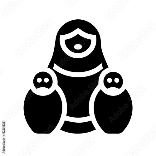 nesting dolls glyph flat vector icon