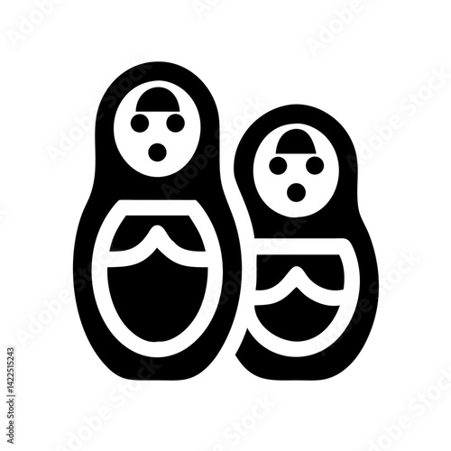 nesting dolls glyph flat vector icon