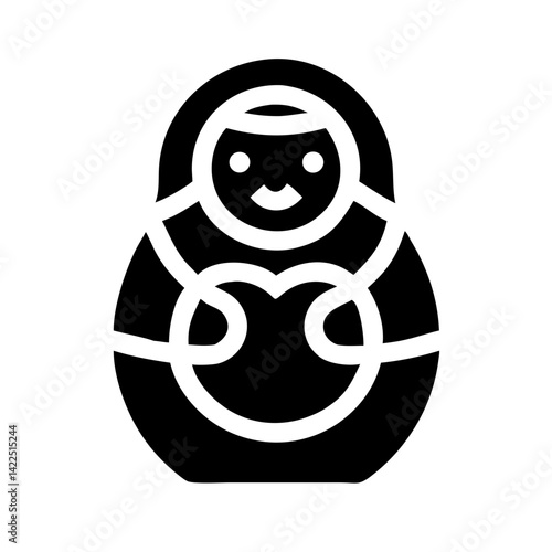 nesting dolls glyph flat vector icon