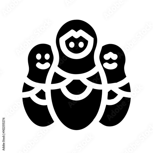 nesting dolls glyph flat vector icon